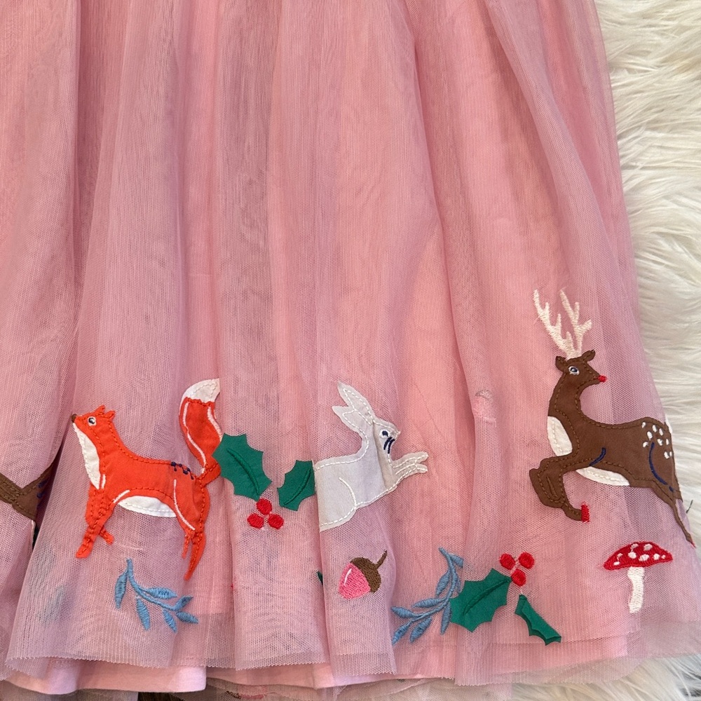Mini Boden 11/12 Velour Woodland Animal Embroidery - Picture 4 of 7